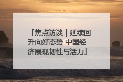 焦点访谈｜延续回升向好态势 中国经济展现韧性与活力
